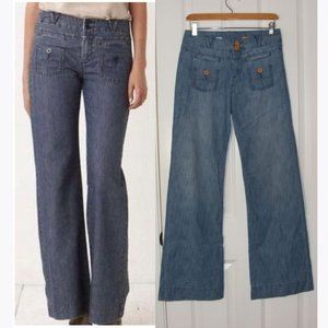 Anthro PILCRO Chambray Wide-Leg Sailor Trouser